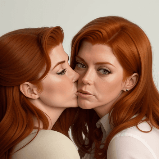 AI generated: kate walsh amy adams lesbian kissing each other