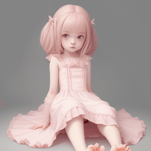 AI generated: Loli girl in a Dress than can see Tru her body, cute looking, pale, pink feet, showing body, perfect...