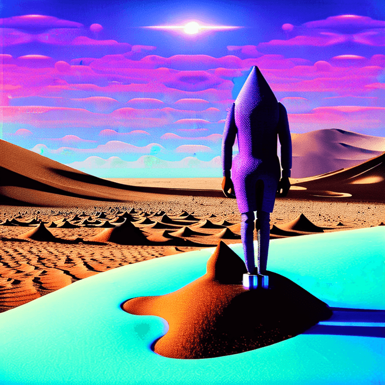AI generated: album cover illustration hyperealistic 8k octane render of a strange mysterious desolate desert with...