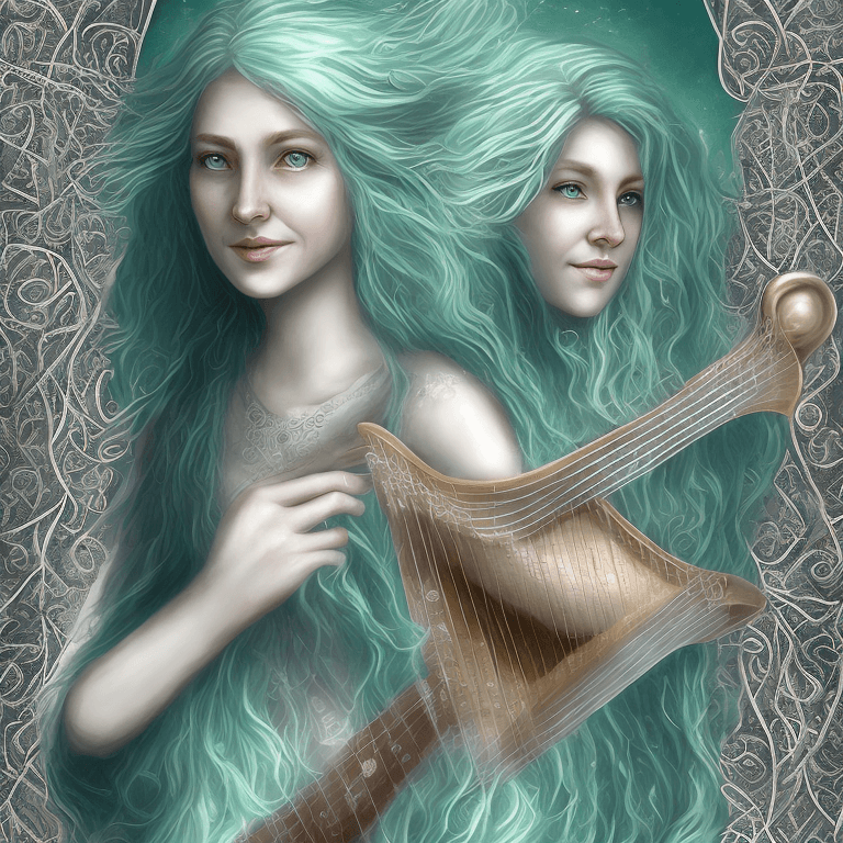 AI generated: Althea is a compassionate and intuitive half-siren bard, who uses her enchanting voice and melodies ...