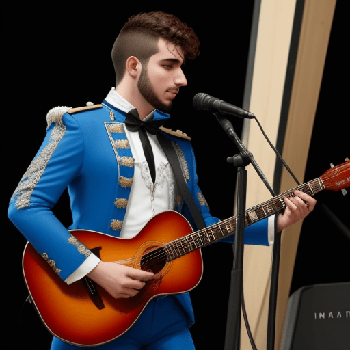AI generated: un musico andino con un vestuario muy vistoso 