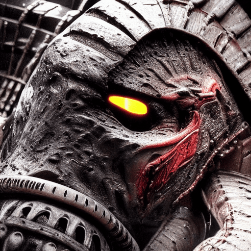 AI generated: a highly detailed cuper closeup cinematic rendering of a predator from the predator, highly detailed...