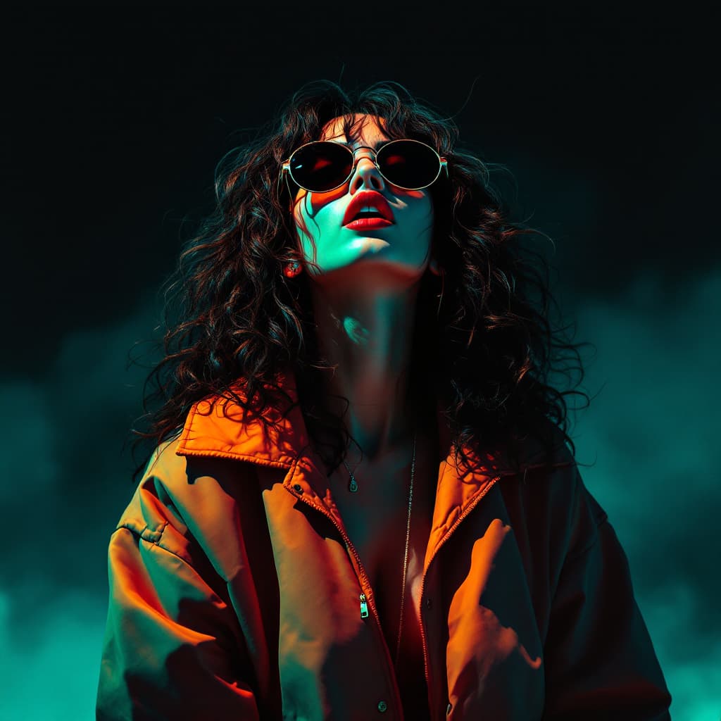 AI generated: Create an intense and evocative portrait in the retro anime style of the 80s and 90s. The scene feat...