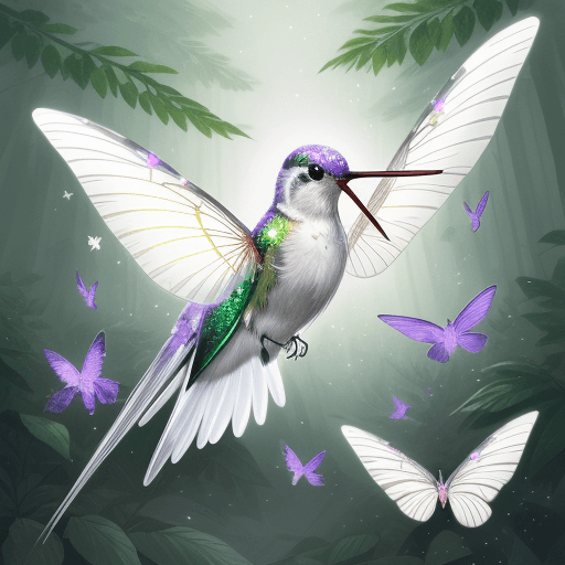 AI generated: 2D, Illustration, color ink sketch, classical ink art, Masterpiece, bird, a white elegant translucen...