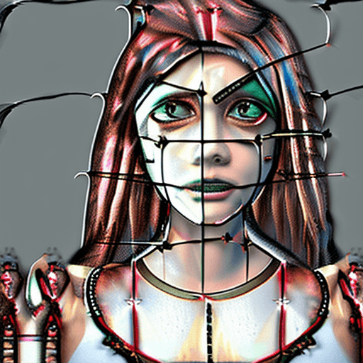 AI generated: an image of a girl in the dark with a sword, in the style of vray tracing, emotionally charged portr...