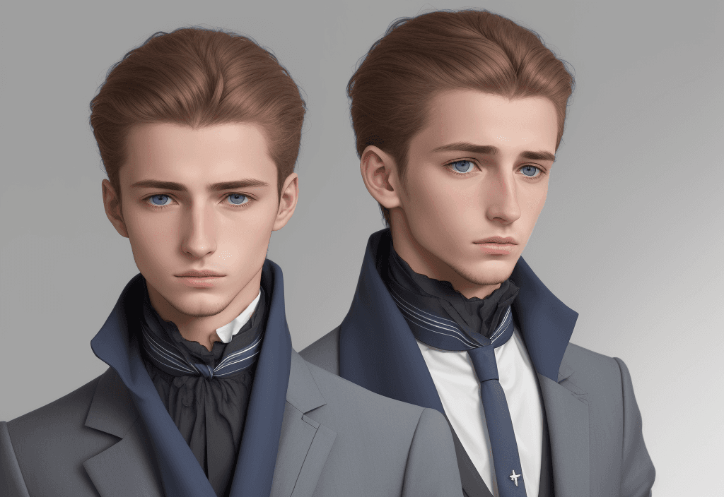 AI generated: jeune homme fatigué, il doit avoir une présence effrayante et triste. imaginez un visage cerné, mont...