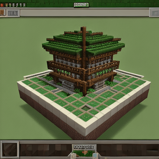 AI generated: Genshin, Hu Tao, Minecraft, Building a walnut in minecraft