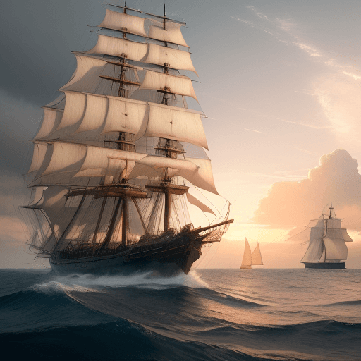 AI generated: Photo of a ultra realistic sailing ship, dramatic light, pale sunrise, cinematic lighting, battered,...