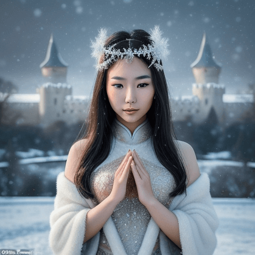AI generated: Behold a stunning portrait of a captivating Asian girl who emanates beauty and grace. The focus is e...
