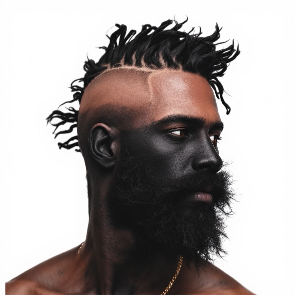 AI generated: hombre de pelo negro algo relleno se va transformando en un carpincho 
