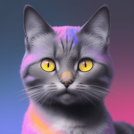 AI generated: Ilustracion geométrica de un gato ultra colorida con detalles en 4K y calidad HD. Utiliza líneas y f...