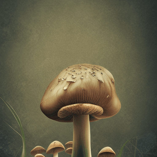 AI generated: a ppsychedelic picture of a mushroom, , Cecily Mary Barker, clean and natural background:
