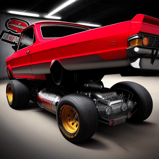 AI generated: Sporting a lowered stance, wide rear tires, and a roaring engine, this hot rod pays homage to the cl...