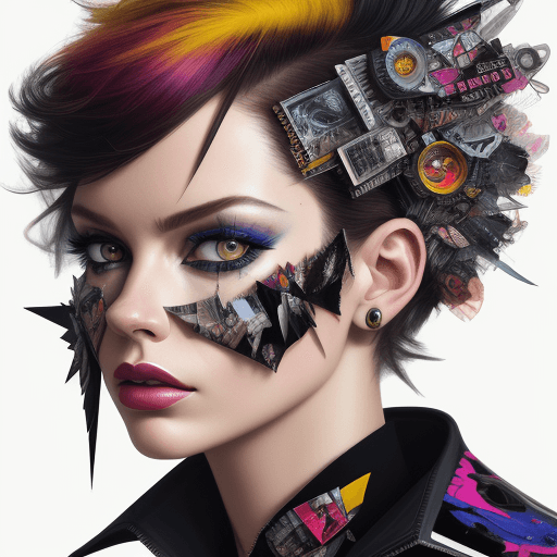 AI generated: contemporary collage, highly detailed, digital painting, 4 k, hdr, punk, fashion, smooth, sharp focu...