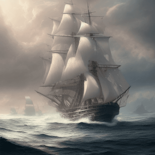 AI generated: Photo of a ultra realistic sailing ship, dramatic light, pale sunrise, cinematic lighting, battered,...