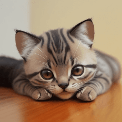 AI generated: Dibuja un gatito pequeño, lo más realista posible
