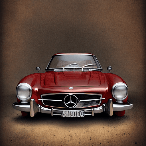AI generated: Mercedes-Benz 300SL (1954) poster, in the style of rustic simplicity, gritty reportage, kombuchapunk...