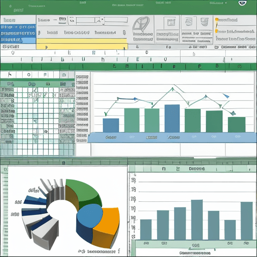 AI generated: an image of Microsoft excel spreadsheet with some chart graphics and maybe analytics in more playful...