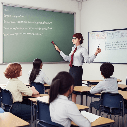 AI generated: Here's a detailed prompt for generating an image where you are teaching many people English:

"A cla...