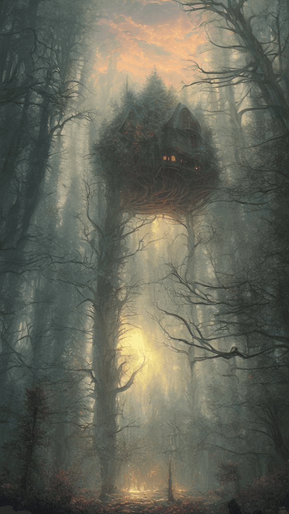 AI generated: unsettling frightening horror, digital art by greg rutkowski and thomas kinkade in a surreal portrai...