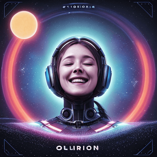 AI generated: a bright happy, melodic techno artwork for a song called oblivion, variation
