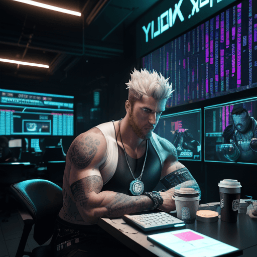 AI generated: Hyper realistic eye level exterior photo of The Trading room is digital art dim, with only the white...