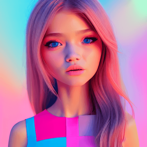 AI generated: Realistic 3d cartoon style rendering, girl, summer trend fashion clothing, candycolor clothes, new p...