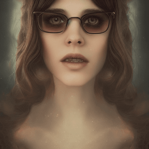 AI generated: redshift style, a real perfect female body of beautiful brunette, glasses, perfect face, intricate, ...
