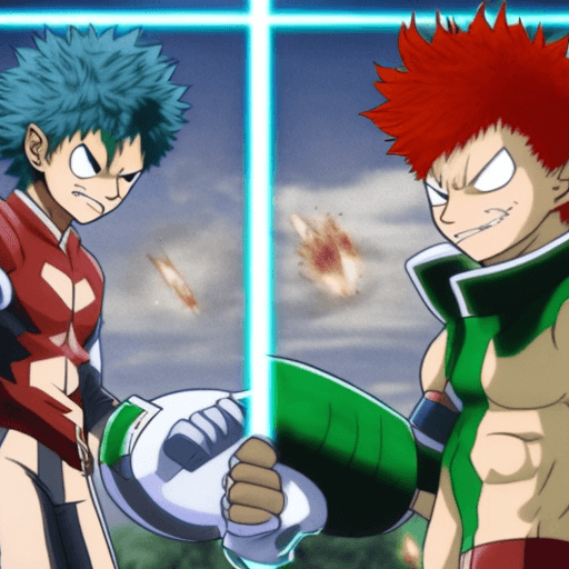 AI generated: deku vs bakugo 