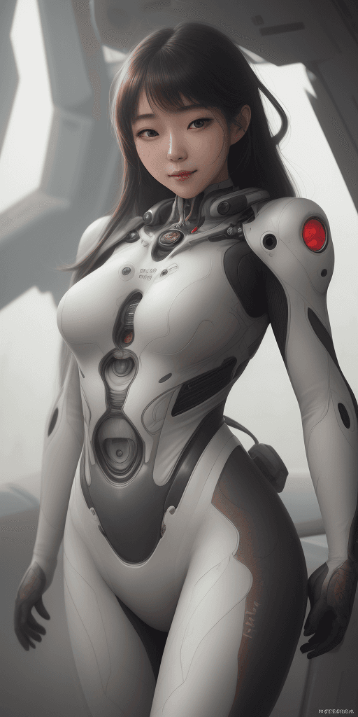 AI generated: Hyper realistic picture of a beautiful korean girl in an EVA plugsuit,hyper detailed, yoga by greg r...