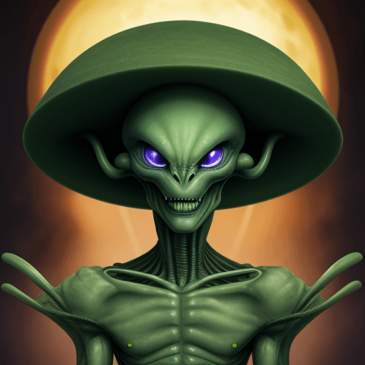AI generated: ein alien im welraum mit sehr langer zunge das hunger hat