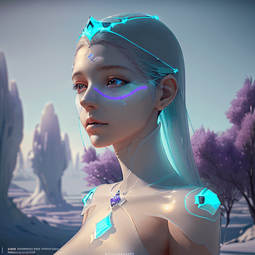 AI generated: ethereal and clean female character Unreal Engine 5, pristine face glass-like face skin quality, rad...