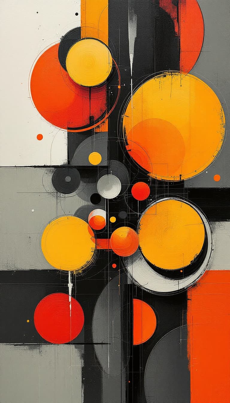 AI generated: abstract realism painting in orange and grey with modern brush techniques, in the style of Picasso, ...