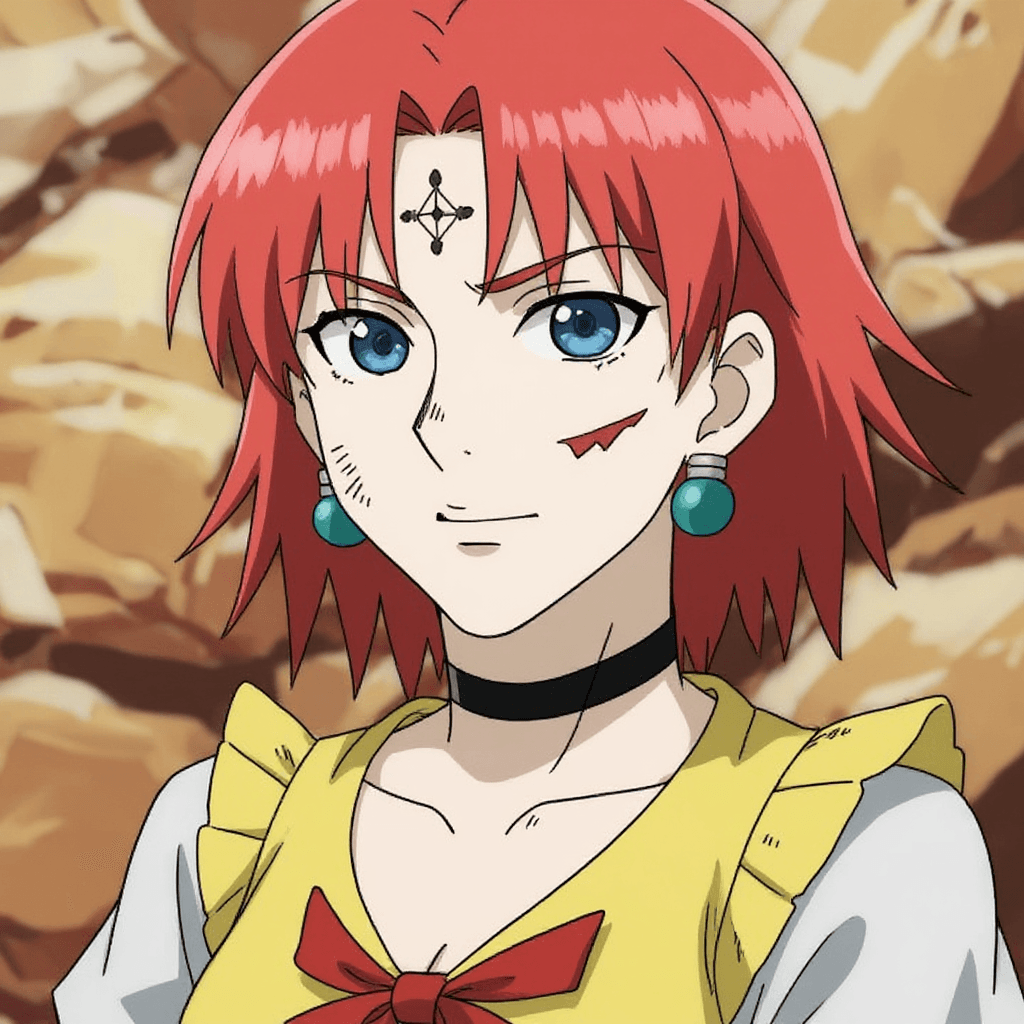 AI generated: a woman dressed as a clown with red hair, in the style of magical girl, colorful moebius, light yell...