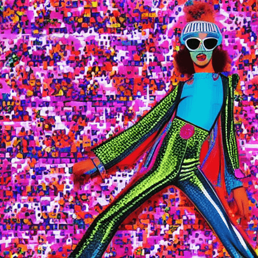 AI generated: Generate a vibrant and dynamic 70s fashion illustration that captures the spirited essence of the di...