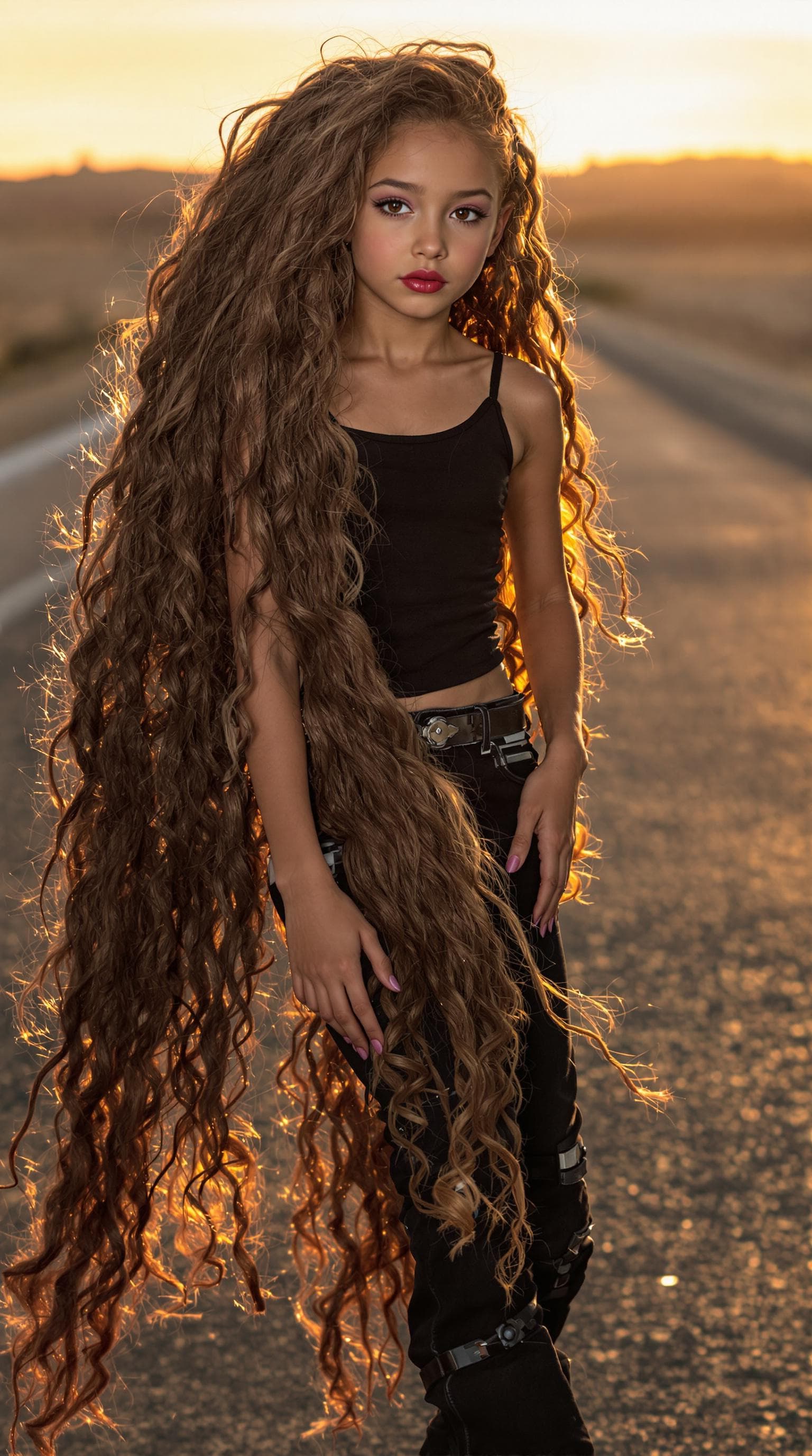 AI generated: a professional photo of a exceptionally beautiful girl in the world (age 7), (seven year old), highl...