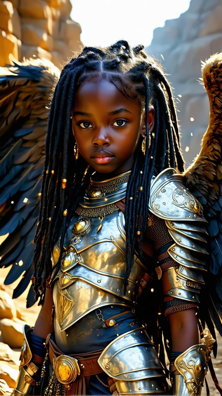 AI generated: a professional photo of a exceptionally of the most beautiful black african tween girl in the world,...