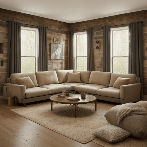AI generated: Let's imagine a beautiful living room that can comfortably accommodate five people side by side, wit...