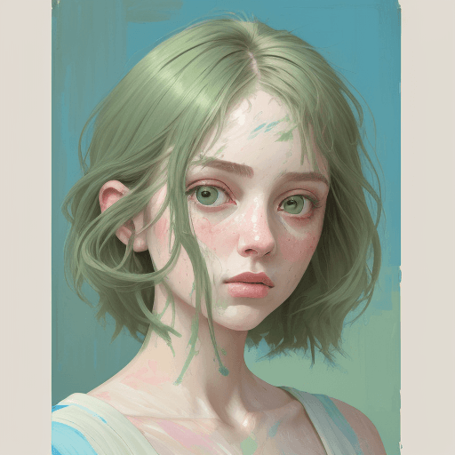 AI generated: portrait of a woman with an emphasis on thick, impasto-style brushstrokes, rich, tactile paint textu...