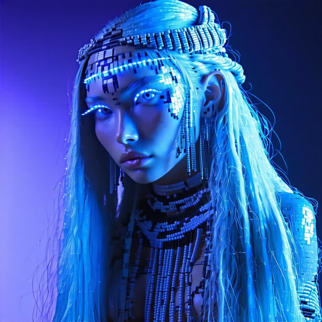 AI generated: Psychedelic, surreal. A professional photo of the most amazing female in the world, a young adult, A...