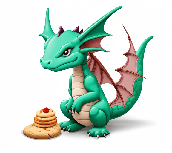 AI generated: cartoon sweet baby dragon with a cookie  with only the lines so i can paint it and fit the canvas wi...