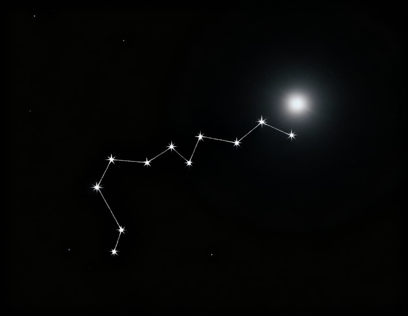 AI generated: Turn this symbol into a star constellation. Near a distant star.