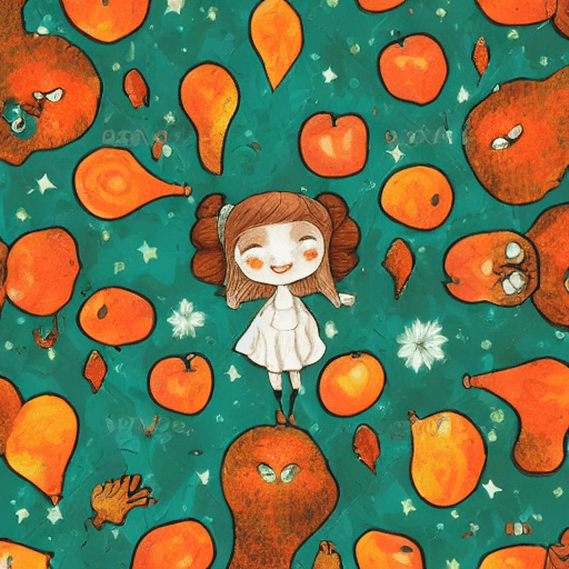 AI generated: small girl,ghosty eyes,flowers patern, new textures, neo expressionism ,creative art,agate patterns ...