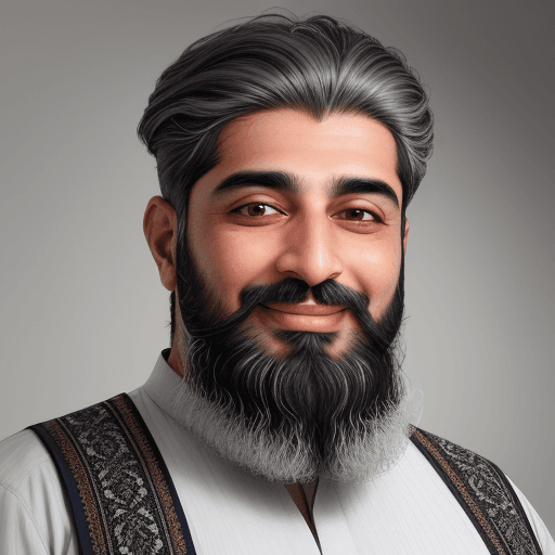 AI generated: Generate a photorealistic portrait of a bilal khan  with beard middle-aged adult male, radiating wis...