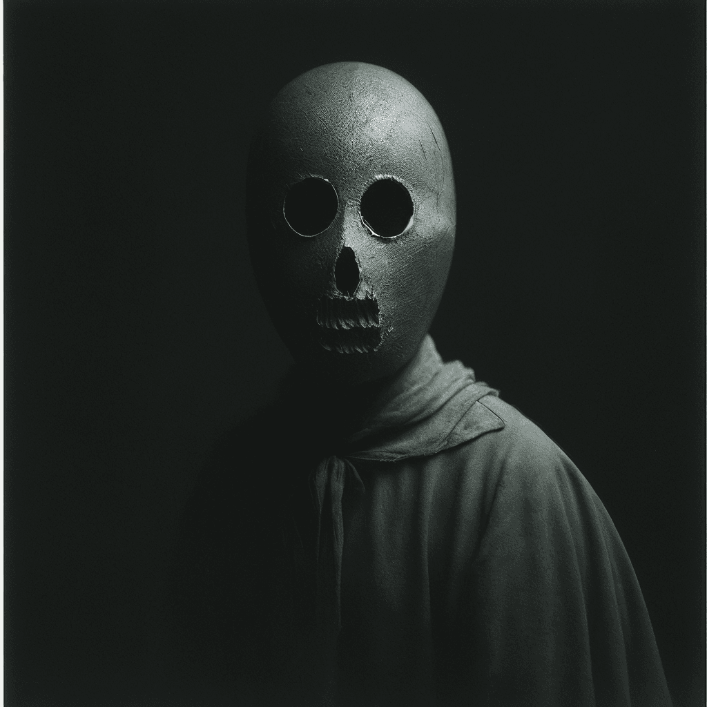 AI generated: dull outdoor forest, photo of a knight with no face, wearing opened helmet no face helmet, dull and ...