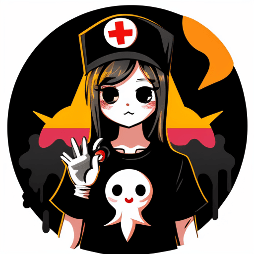 AI generated: Vector t-shirt design Vintage retro sunset distressed black style design, with a kawaii ghost wearin...
