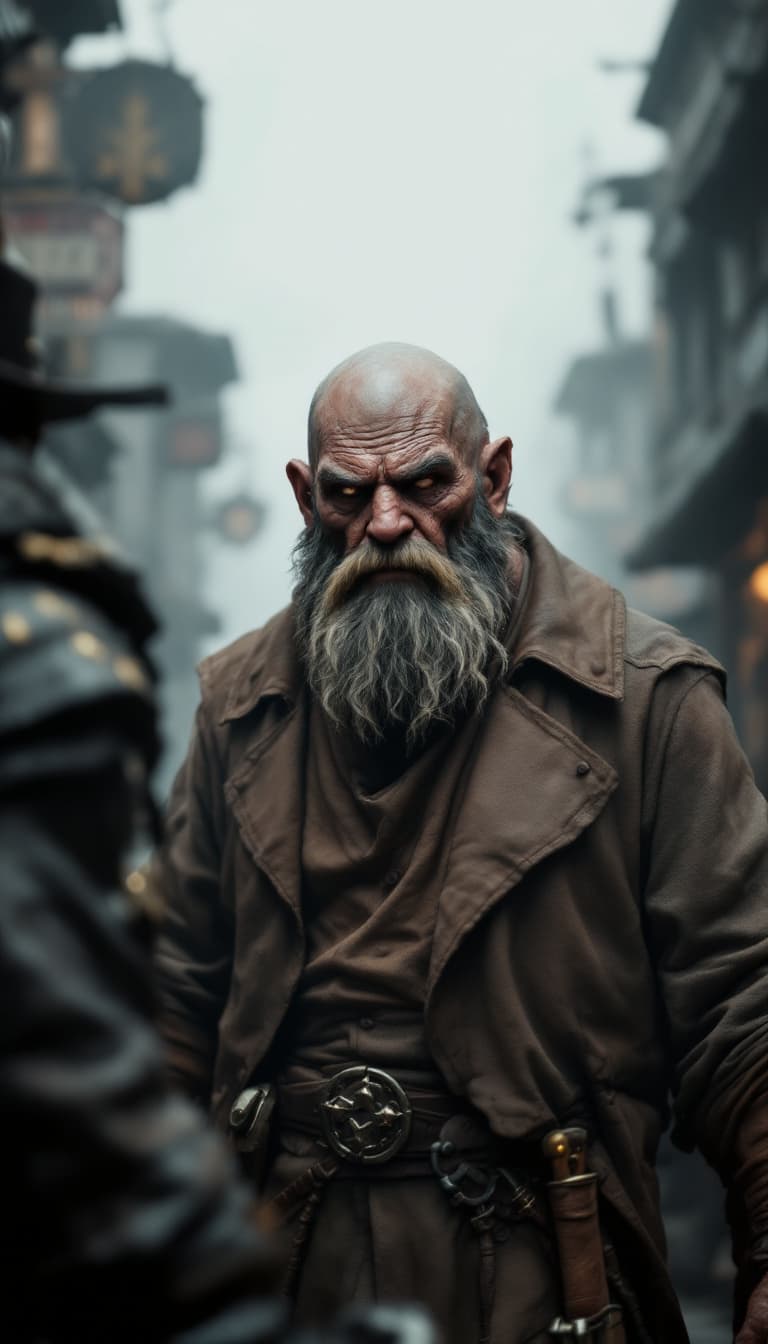 AI generated: "Jerry, a highly realistic and anthropomorphic character with a rugged and aged appearance, is dress...