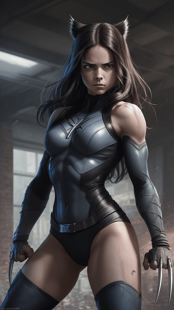 AI generated: (best quality, master:1.5) 16k HDR, Marvel Entertainment Art by, Wolverine (AKA Laura Kinney, X-23) ...