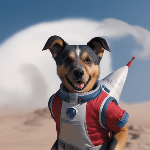 AI generated: dog in rocket