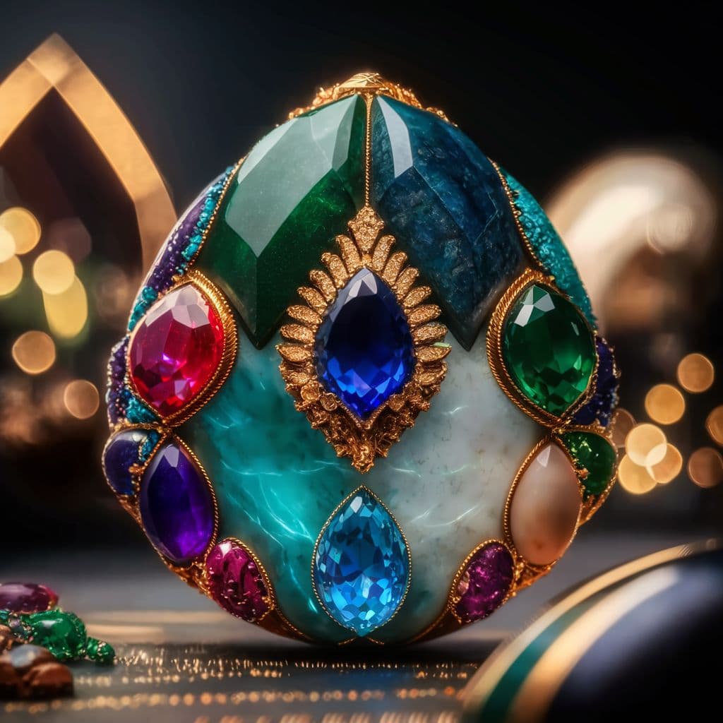 AI generated: A stunning macro photograph captures the breathtaking beauty of a one-of-a-kind precious stone, comp...